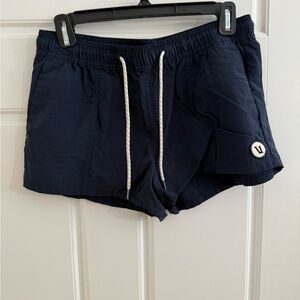 Vuori Blue Sunwashed Shorts with Drawstring Waistband